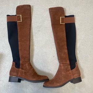 Black and brown suede Calvin Klein boots, size 6.5 NEW